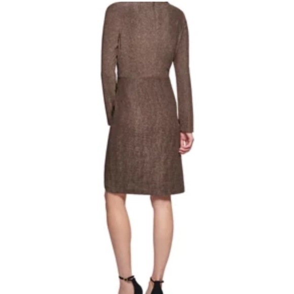 DKNY Metallic Faux-Wrap Sheath Dress sz 12 - Picture 10 of 12